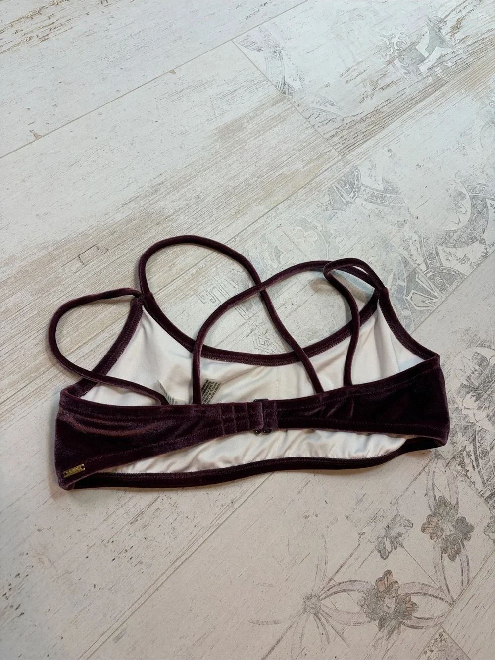 Pink Victorias Secret Purple Velvet Bikini Top Size Large